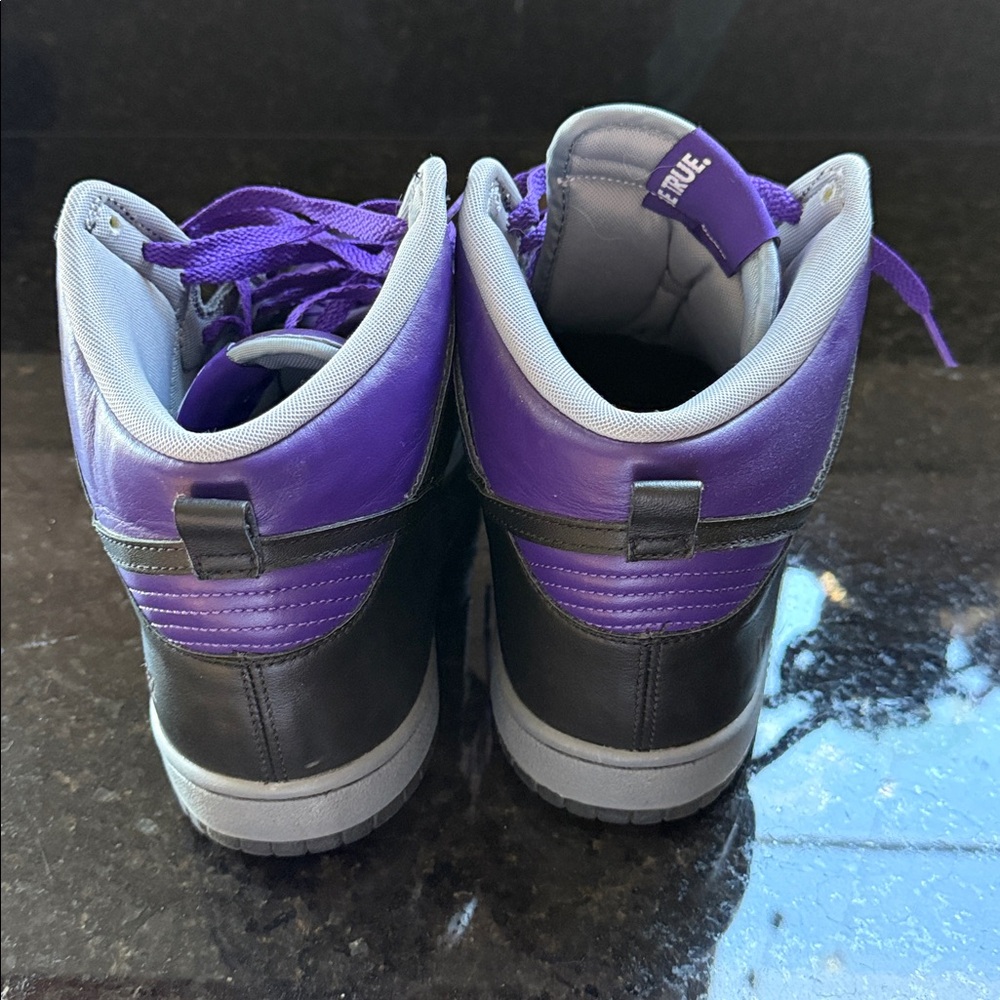 Nike Dunk High x Fragment Design Black and Purple High-Tops - Picture 3 of 6